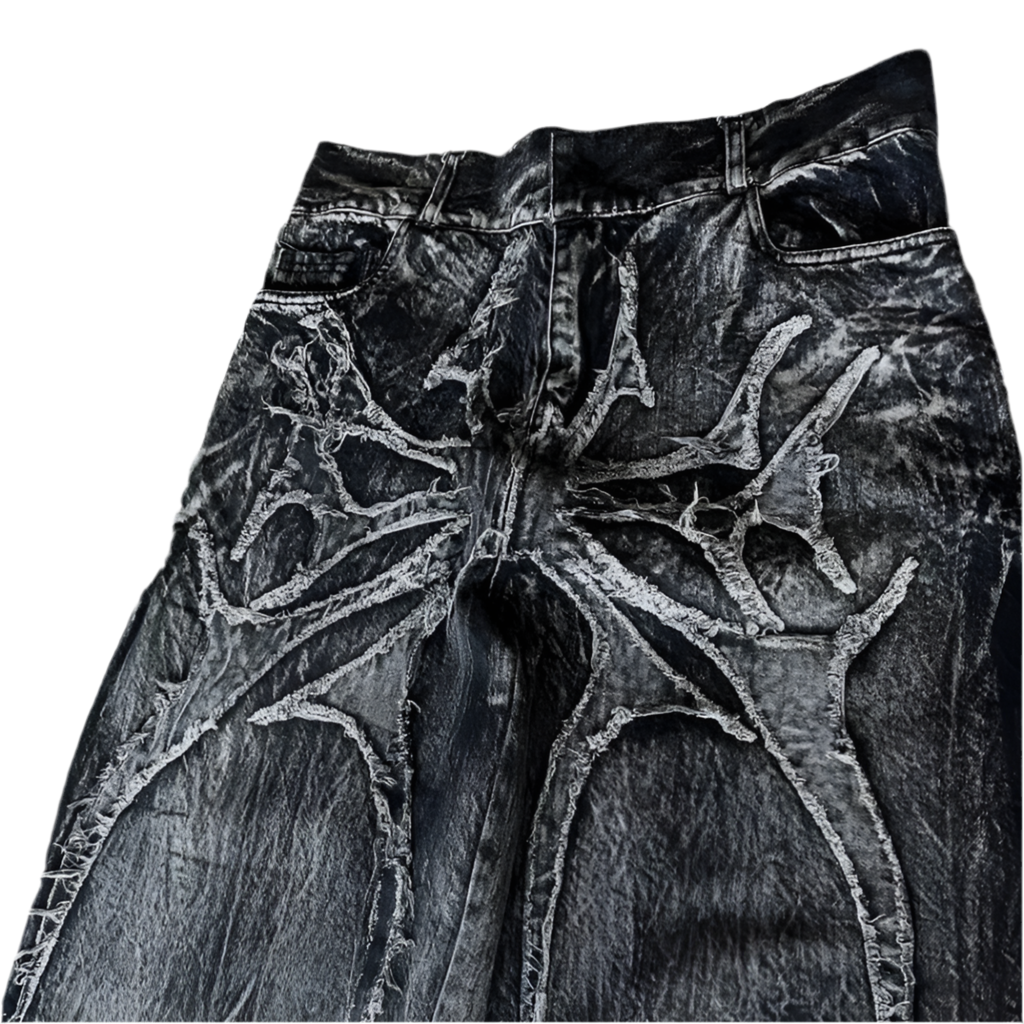 Spider Embroidery Patch Jeans | Solus LLC Solus LLC