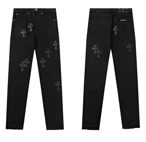 5☆ Retro Cross Black Jeans | Solus LLC Solus LLC