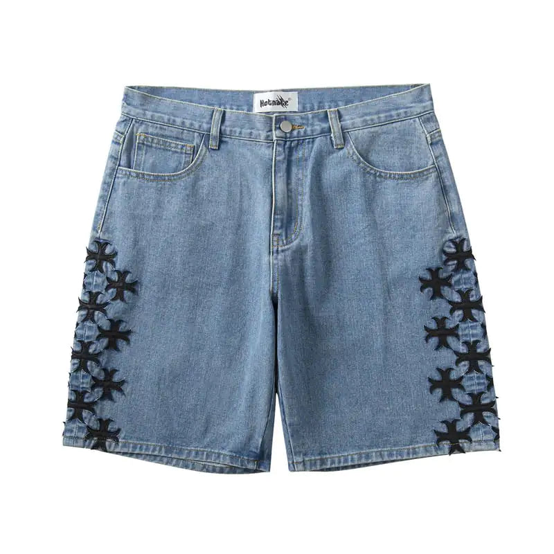 Denim Cross Jean Shorts Solus LLC