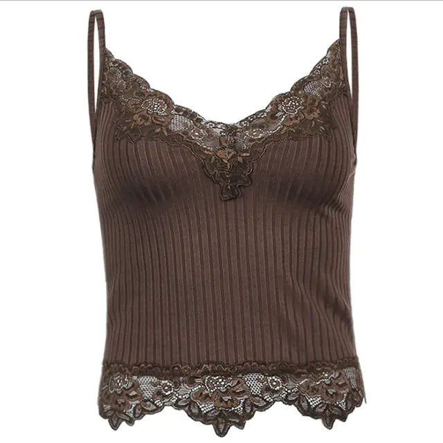 Lace Cut Multi-Variant Knit Tank Top | Solus LLC Solus LLC