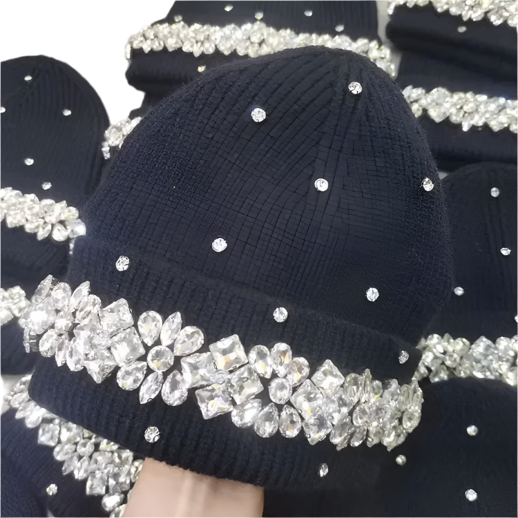 Rhinestone Knit Beanie | Solus LLC Solus LLC