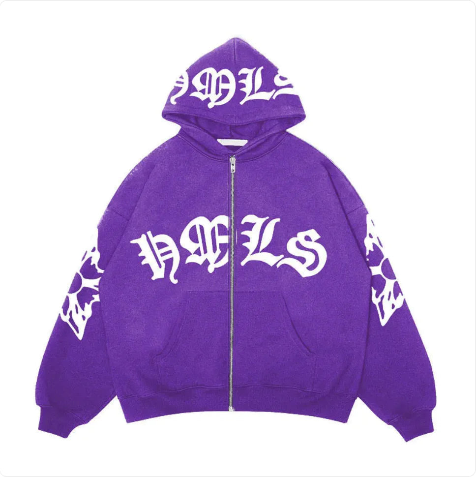 Gothic Letter Print Zip | Solus LLC Solus LLC