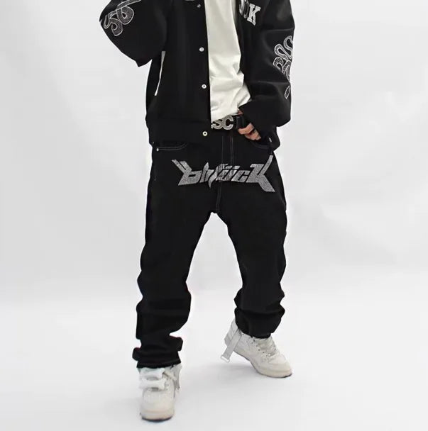 Rhinestone Hip Hop Money Jeans | Solus LLC Solus LLC