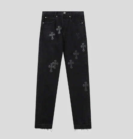 5☆ Retro Cross Black Jeans | Solus LLC Solus LLC