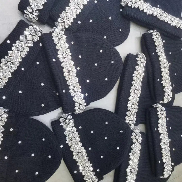 Rhinestone Knit Beanie | Solus LLC Solus LLC