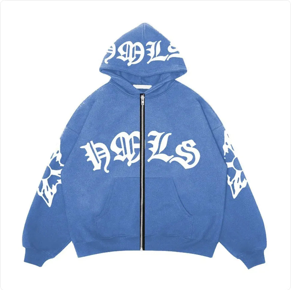 Gothic Letter Print Zip | Solus LLC Solus LLC