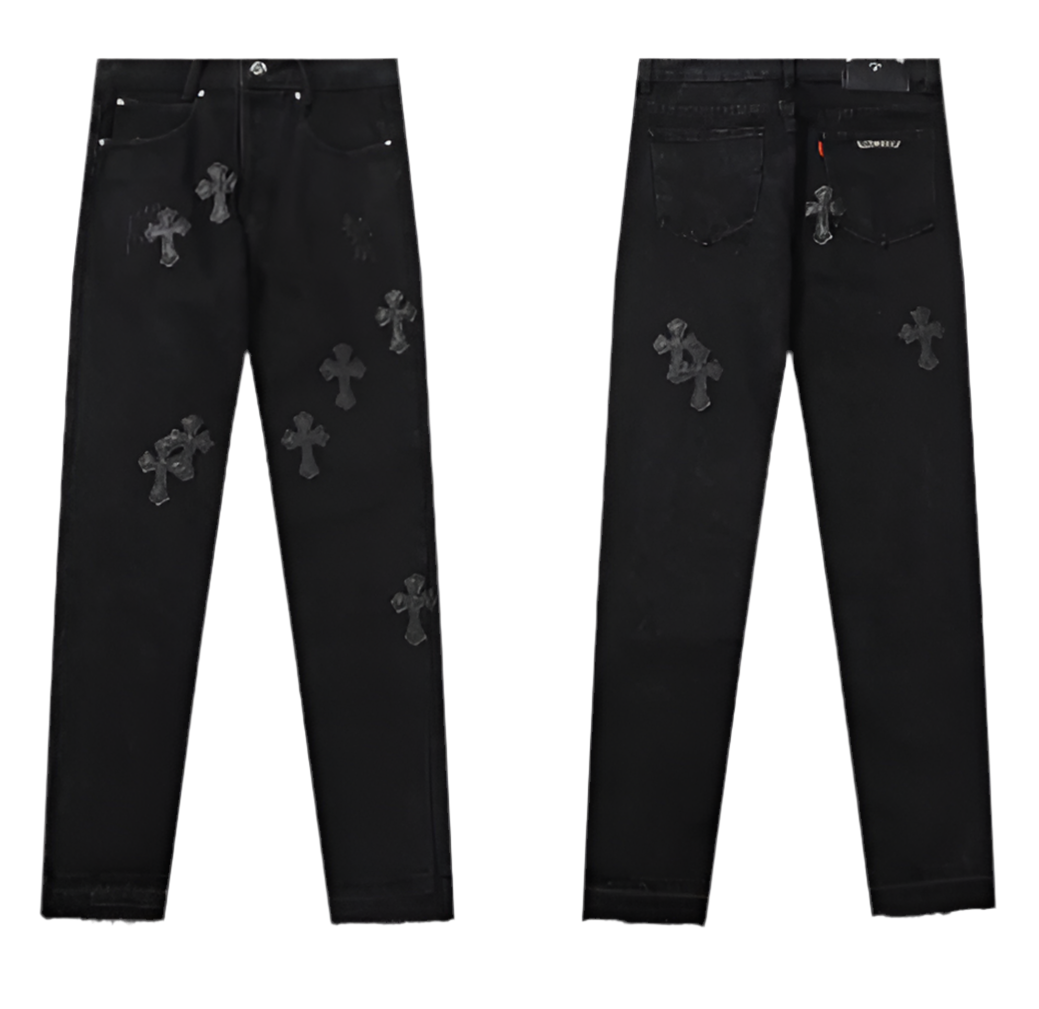 5☆ Retro Cross Black Jeans | Solus LLC Solus LLC