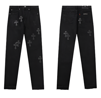 5☆ Retro Cross Black Jeans | Solus LLC Solus LLC