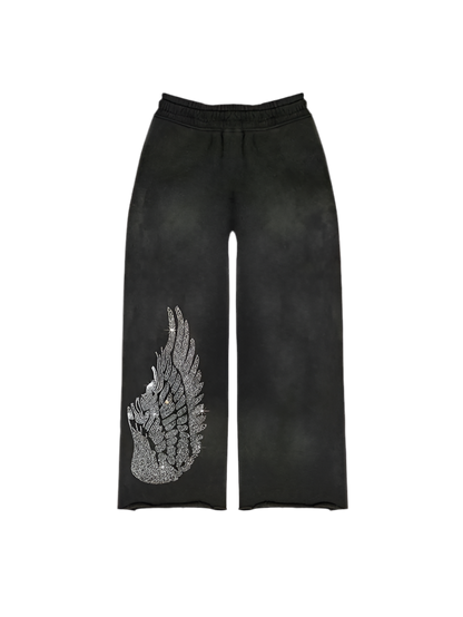 Rhinestone Falling Cross Sweatpants | Solus LLC Solus LLC