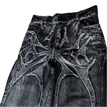Spider Embroidery Patch Jeans | Solus LLC Solus LLC