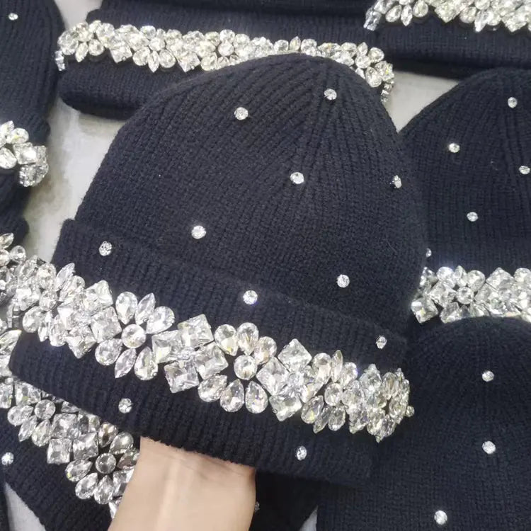 Rhinestone Knit Beanie | Solus LLC Solus LLC