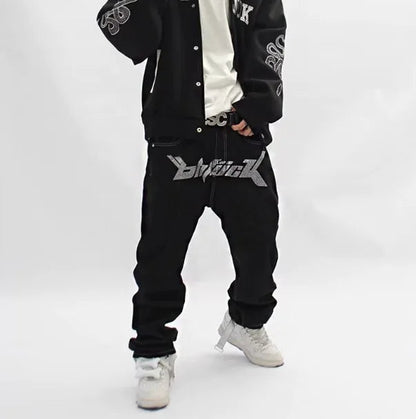 Rhinestone Hip Hop Money Jeans | Solus LLC Solus LLC