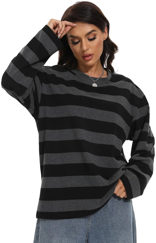 Grunge Striped Long Sleeve Top | Solus LLC Solus LLC