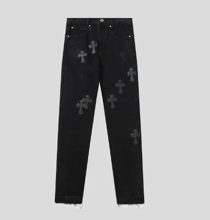 5☆ Retro Cross Black Jeans | Solus LLC Solus LLC