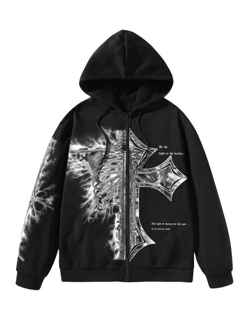 Graphic Cross Streetwear Zip-Up | Solus LLC Solus LLC