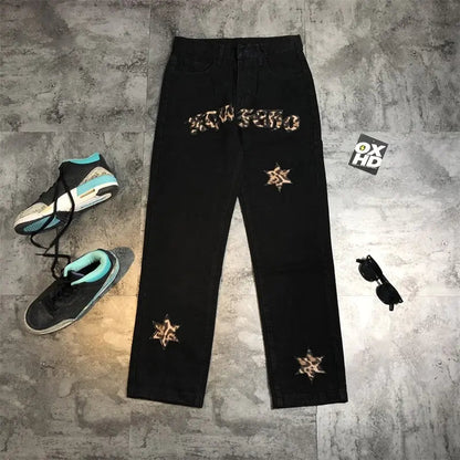 Gothic Letter Embroided Jeans | Solus LLC Solus LLC