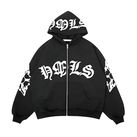 Gothic Letter Print Zip | Solus LLC Solus LLC